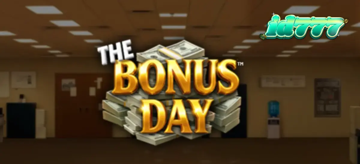 Tampilan visual slot The Bonus Day dengan tema kantor dan simbol bonus